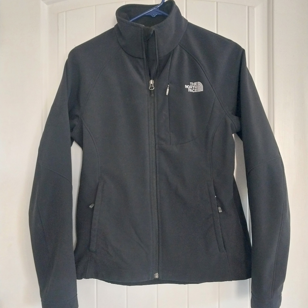 Womens soft shell north face jacket black size small